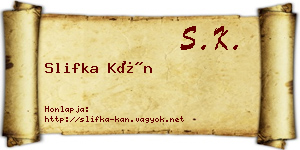 Slifka Kán névjegykártya